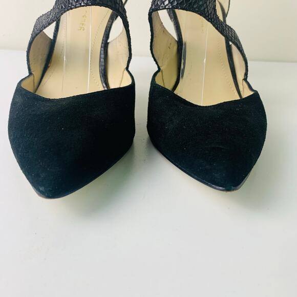 Marc Fisher Women's Kabriele Cutout Dress Pumps Black Suede Snakeskin Design - Picture 6 of 14